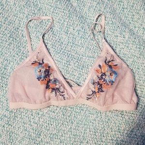 Charlotte Russe Pink Bralette Flower Applique